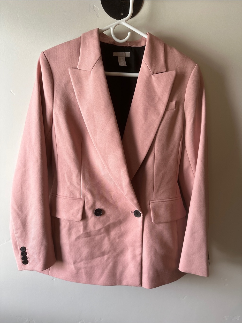 H&M Dusty Pink Double-Breasted Blazer